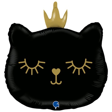 Шар Г ФИГУРА Голова кошки черная в короне