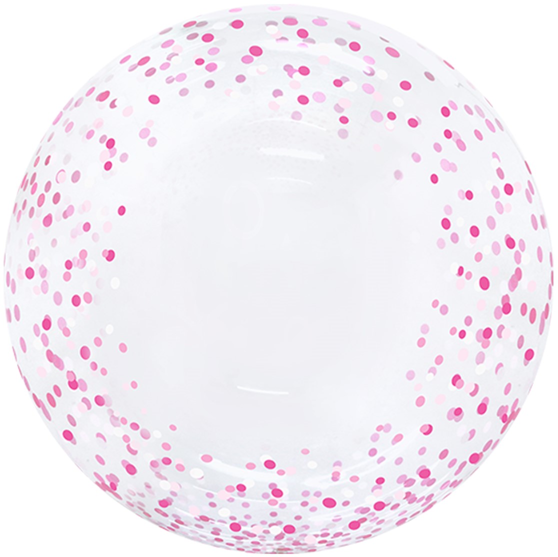 Шар Х 20" Сфера 3D, Deco Bubble, Розовое конфетти, Прозрачный, Кристалл, 1 шт. в упак.