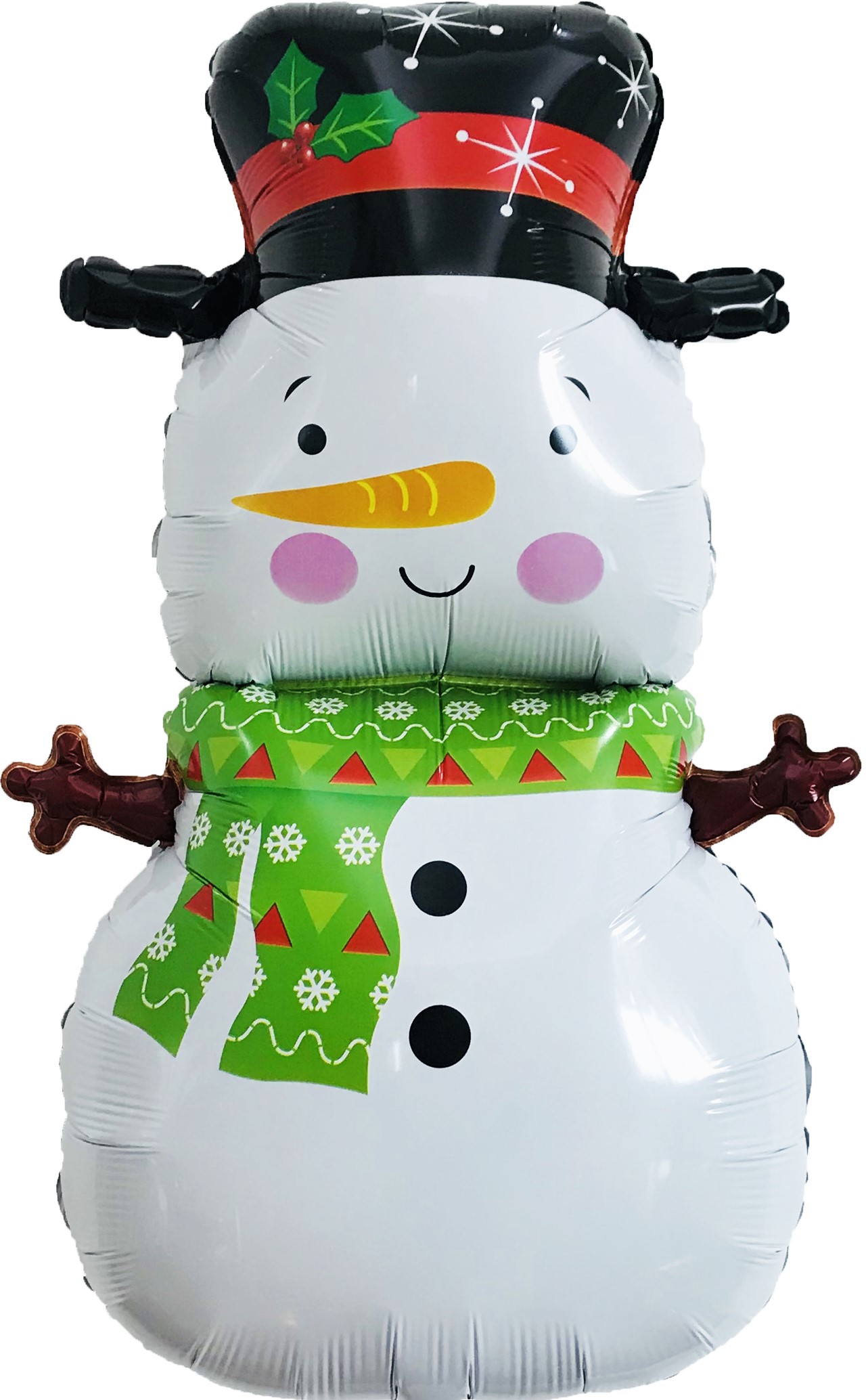 Шар Х Фигура, Снеговик в зеленом шарфе, 35"/89 см