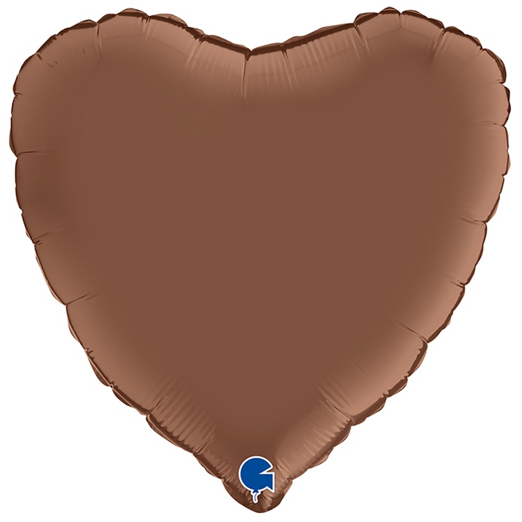 Шар Г 18" Сердце, Шоколад, Сатин 