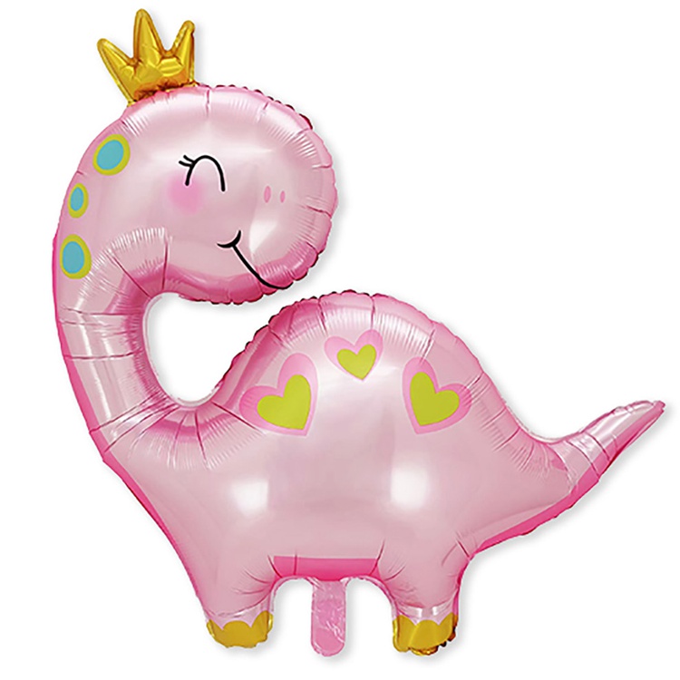 Шар Х Фигура, Динозаврик в короне, розовый