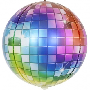 Шар Х Сфера 3D, Сверкающее диско, Разноцветный, Градиент (24''/61 см)
