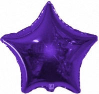 Шар Ф 18" Звезда, Фиолетовый, Металлик, 5 шт.
