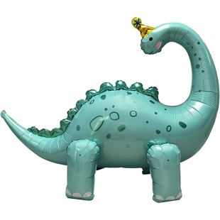 Шар Х Фигура 3D, Динозавр Бронтозавр в колпачке, 47"/119 см
