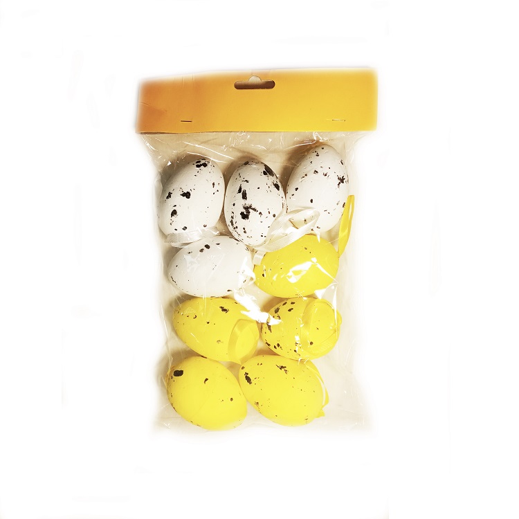 Яйца пасхальные, белый + желтый, 9 шт /Сф
