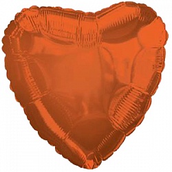 Шар С 18'' Сердце, Темно-оранжевый, 5шт