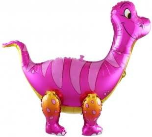 Шар Х ХОД Фигура, Динозавр Брахиозавр, Розовый, в упаковке. 25"/64 см от магазина Сфера Новосибирск