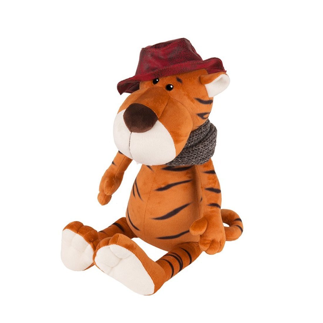 ИМ МТ Тигр Глеб в шляпе и вязаном шарфе, 20 см