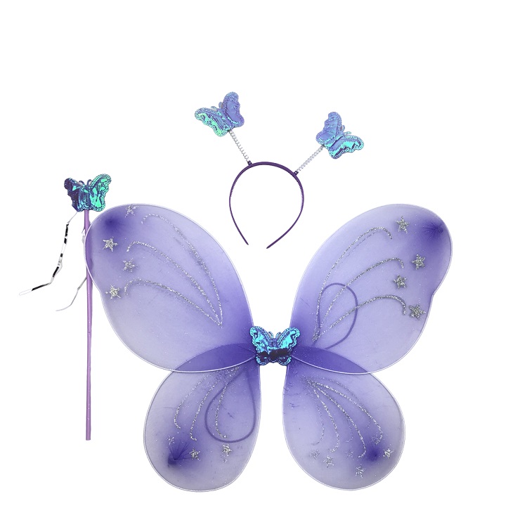 Комплект Фея, фиолетовый: крылья, волшебная палочка, ободок/Сф