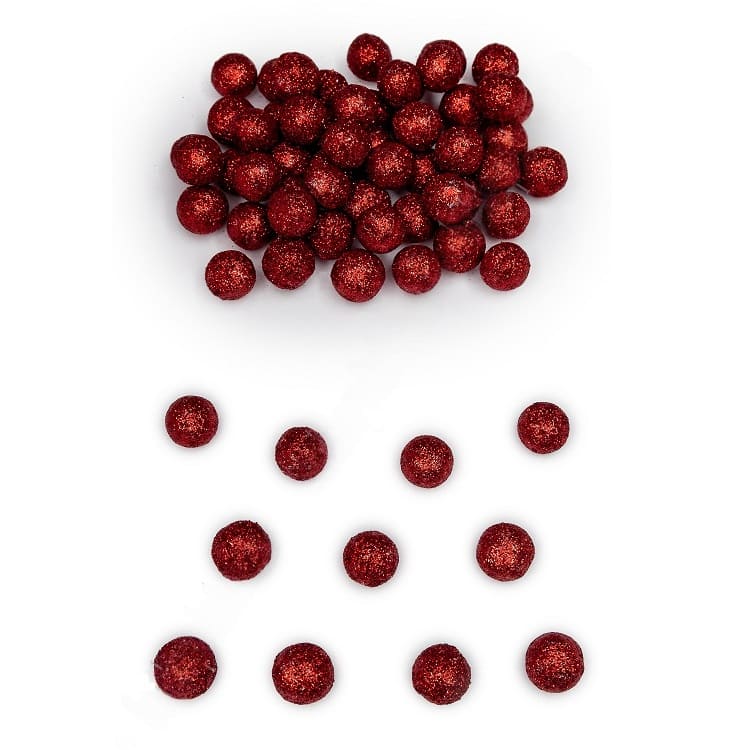 Новогоднее украшение "Шарик", красный 1,5 см  SF-1680