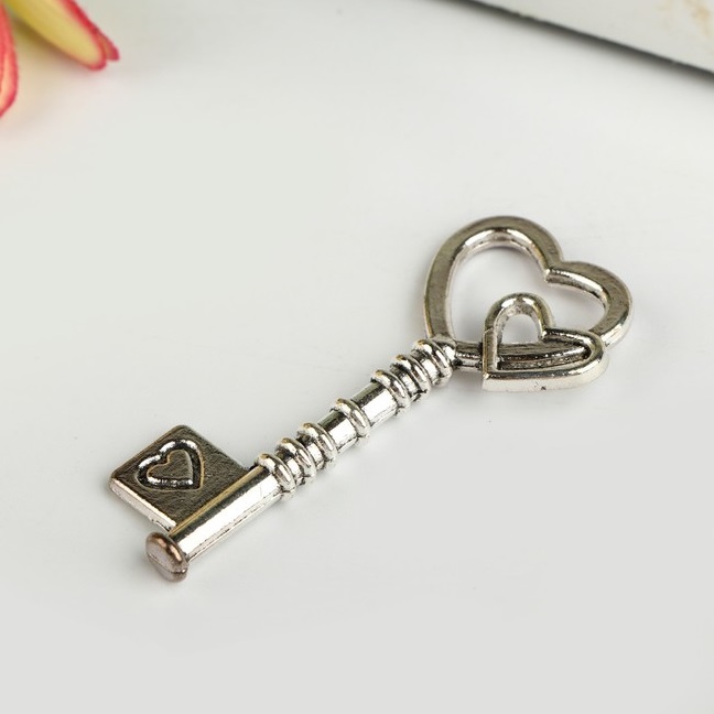 Декор металл Ключик с сердечком, 4,6*2 см
