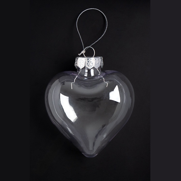 Пластиковая основа для декора, Новогодний шар, Сердце, 10 см
