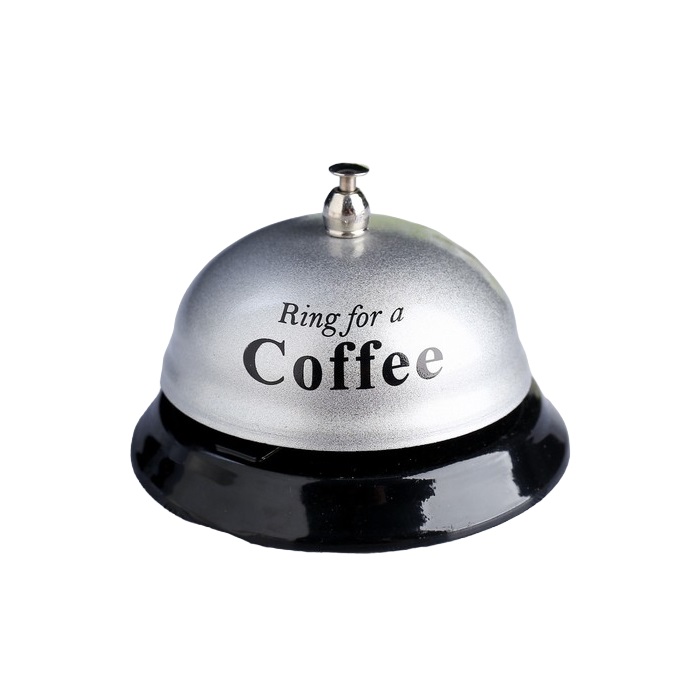 Звонок настольный Ring for a coffee, 7.5 х7,5 х 6 см./Сл