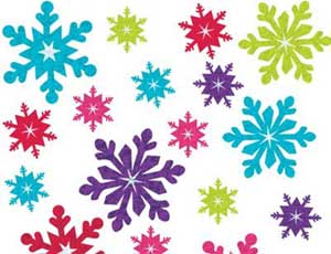 Баннер-комплект Снежинки разноцветные, 20 шт