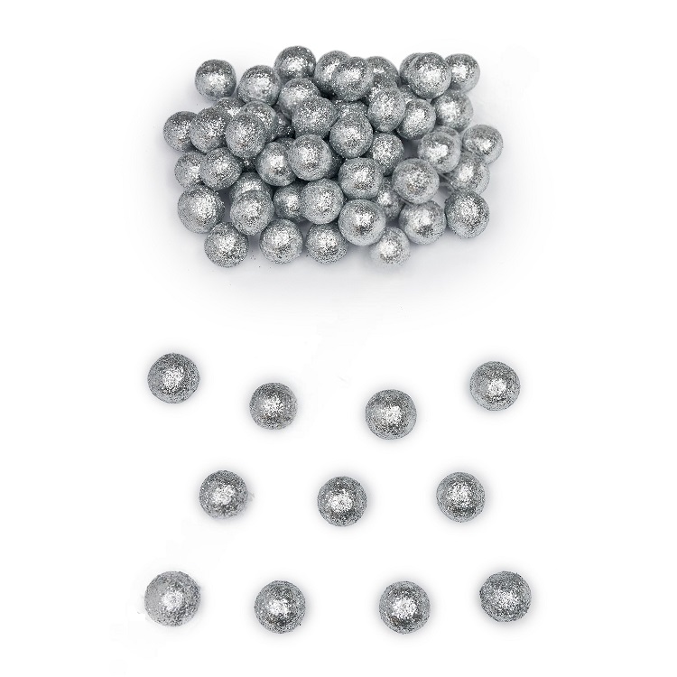 Новогоднее украшение "Шарик", серебро, 1,5 см   SF-1680