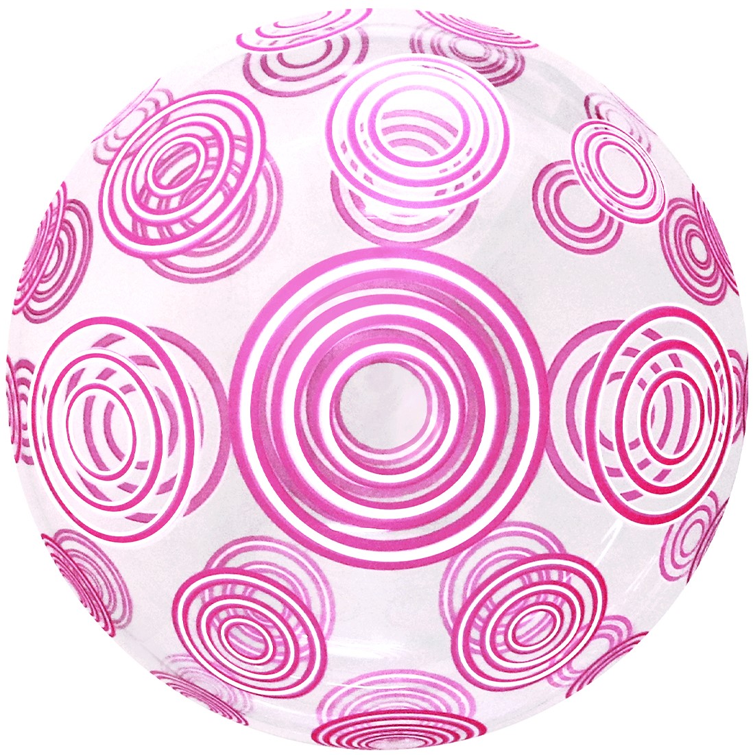 Шар Х 20" Сфера 3D, Deco Bubble, Розовые круги, Прозрачный, Кристалл, 1 шт. в упак.