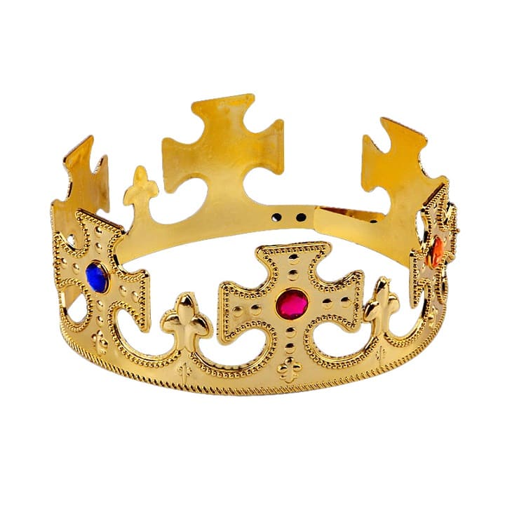 Корона пластиковая, Монарх, Золото, 59*7,5 см