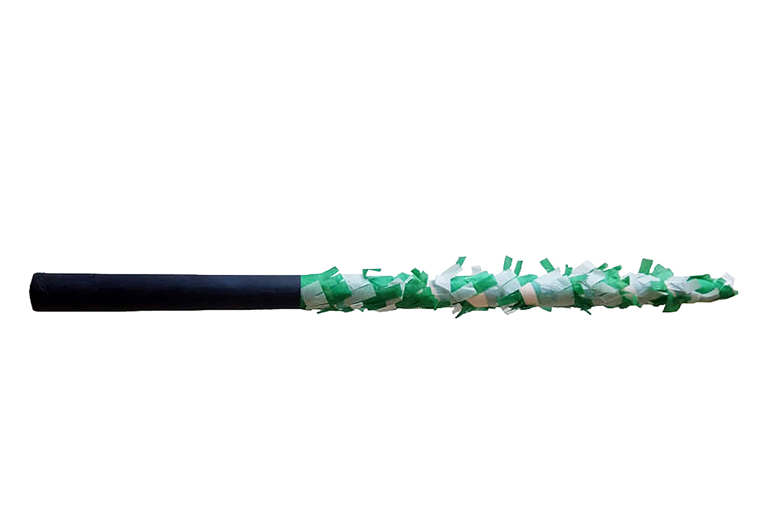 Палка для игры в пиньяту бело-зеленая с черной ручкой, 50 см./Сф