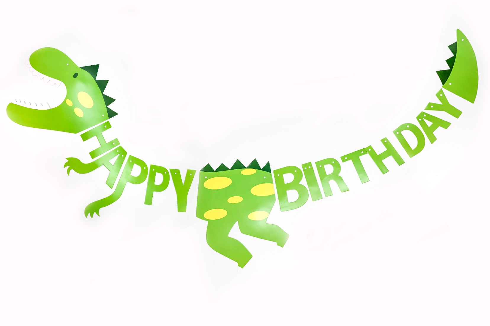 Гирлянда Динозавр Happy Birthday, Зеленый, 300 см / ДБ