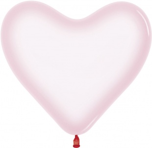 Шар S 12" Сердце, Макарунс, Хрустально-розовый (309), кристалл, 50 шт
