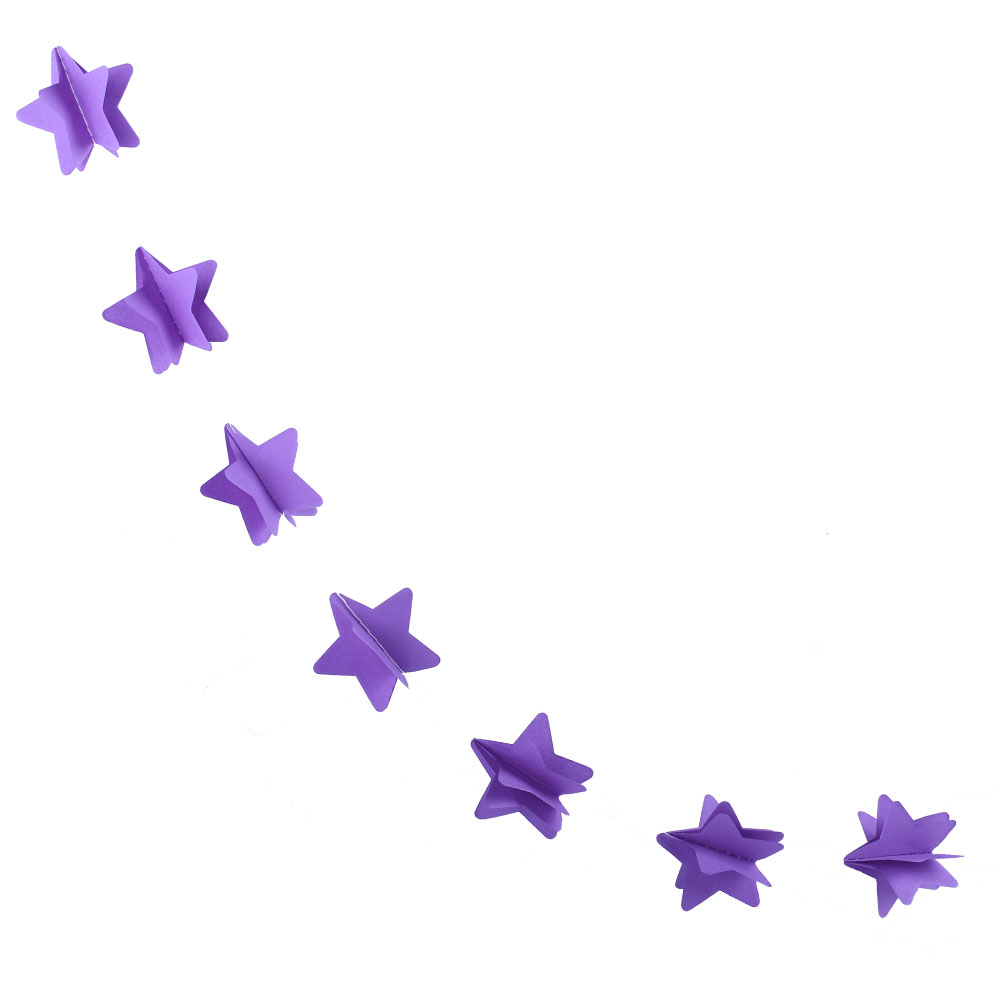 Гирлянда "Звезды" темно-сиреневая 5,5 см х 2,2 м/Мо